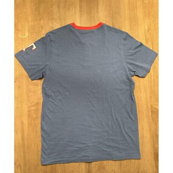 47 Other - Texas Rangers T-Shirt New MLB '47 Brand short sleeve logo Henley Blue Mens M